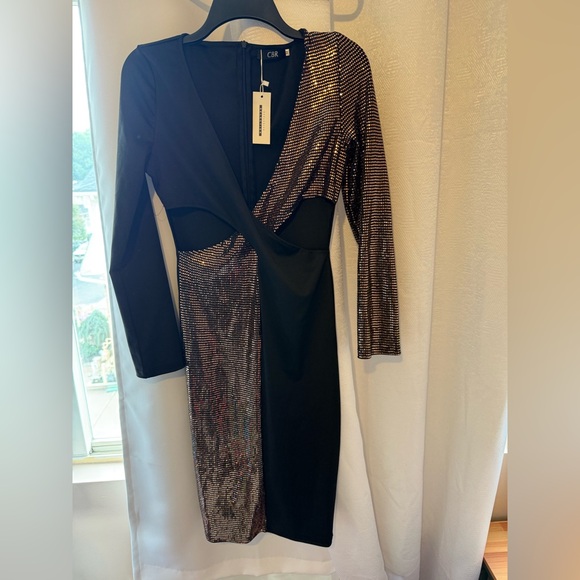 CBR Black and Gold Long Sleeve Dress - Picture 1 of 3